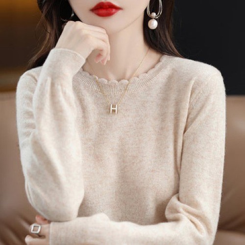 ニットトップス レディース ニット セーター トップス インナー ラウンドネック 長袖 シンプル 無地 カジュアル ベーシック 定番 きれいめ プルオーバー ソフト 柔らかい ルーズシルエット