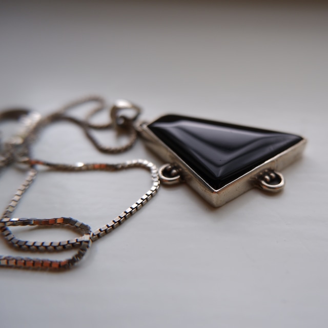 Captured onyx シルバーネックレス (pot-113)