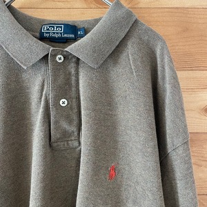 【Polo by Palph Lauren】長袖ポロシャツ X-Large ビッグサイズ 刺繍ロゴ ポロ ラルフローレン us古着 アメリカ古着