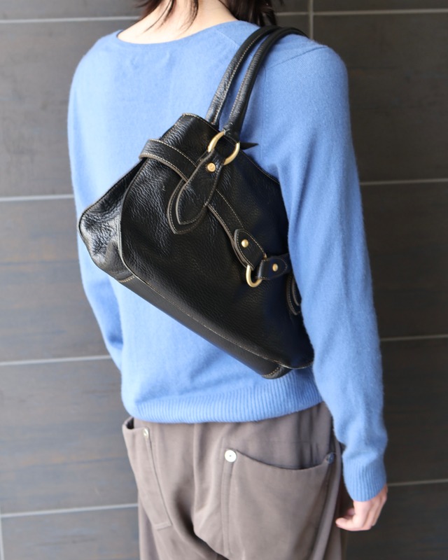 Buckle Design Leather Shoulder Bag