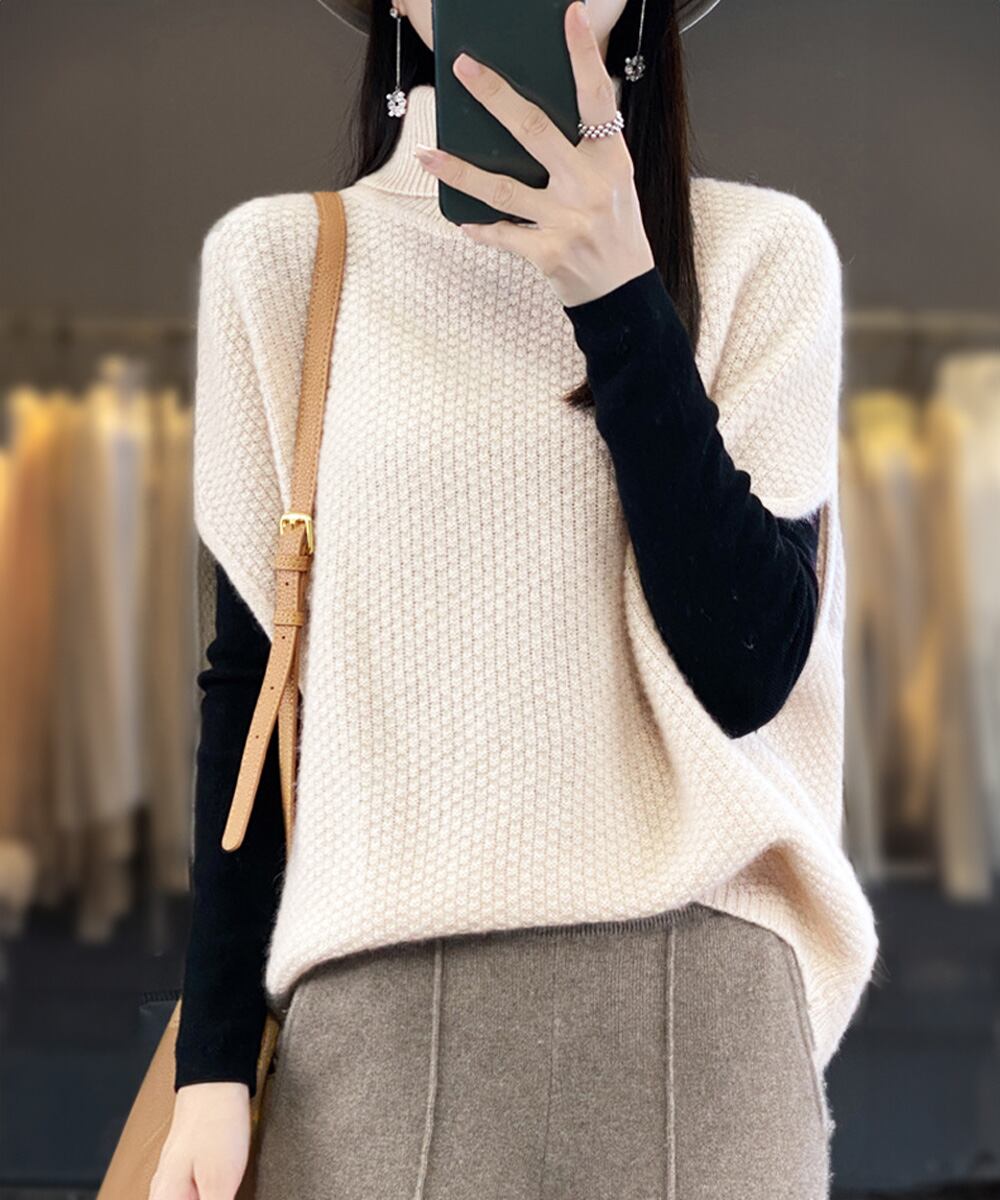 ニットベスト ジレ タートルネック重ね着 | Pay ID