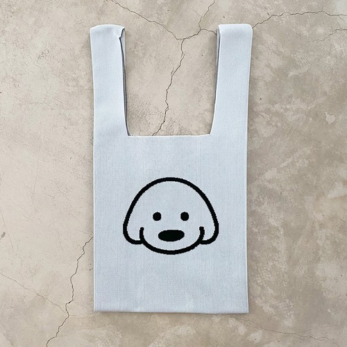 【matsui】KNIT MARCHE BAG WHITE ニット マルシェバッグ ホワイト