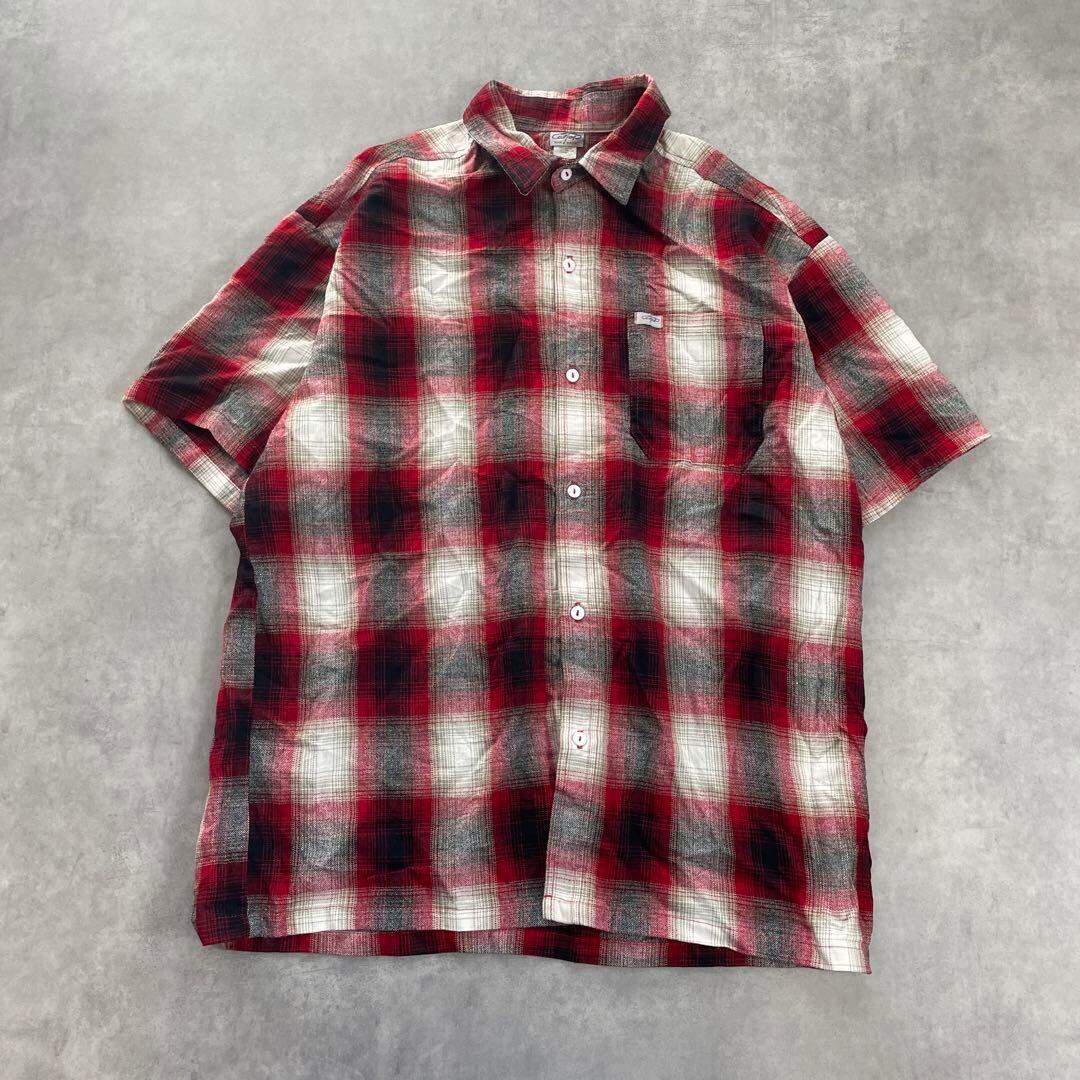 00s USA製 caltop オンブレ チェックシャツ 半袖