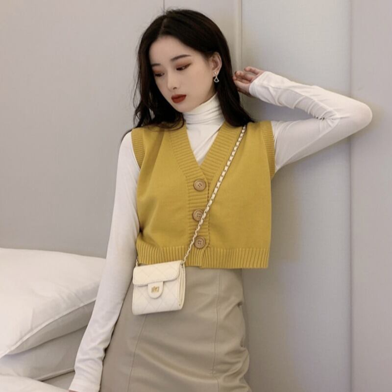 ショートニットカーディガンTシャツ オータム 秋物 YY-ファッション51212430335