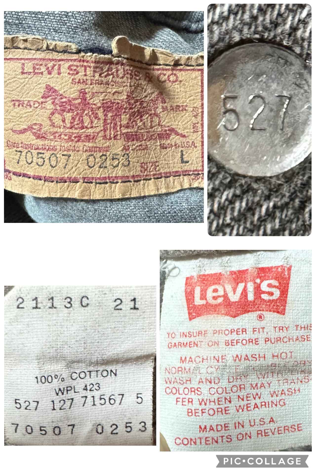 稀少 90s Levi's 70507-0253 USA製 ビンテージ 3rd後期 先染め