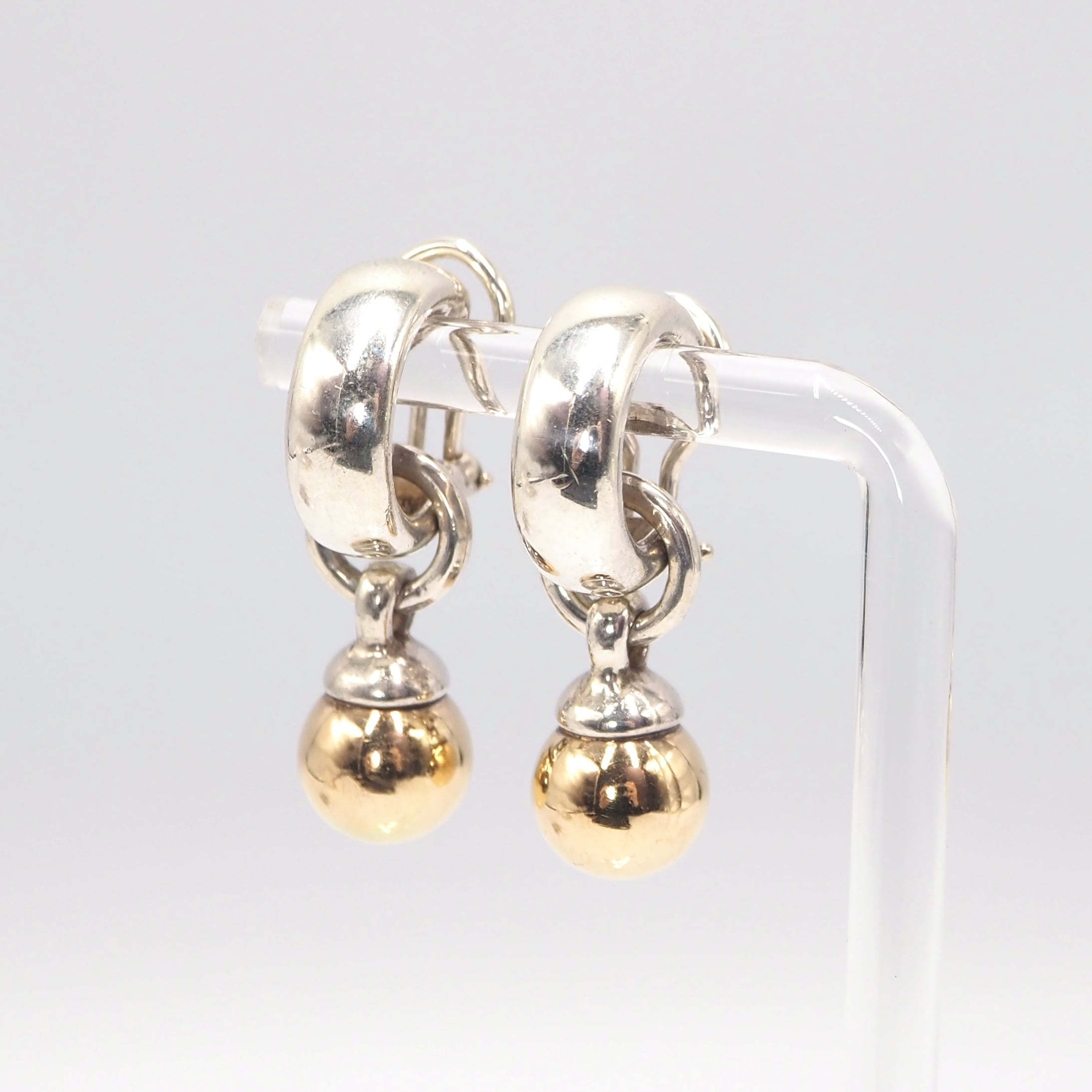 3/4掲載 Tiffany&Co. ボール ダンクル イヤリング シルバー925 K18 ティファニー