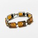 Old 925 Silver Amber Link Bracelet Made In Hungary