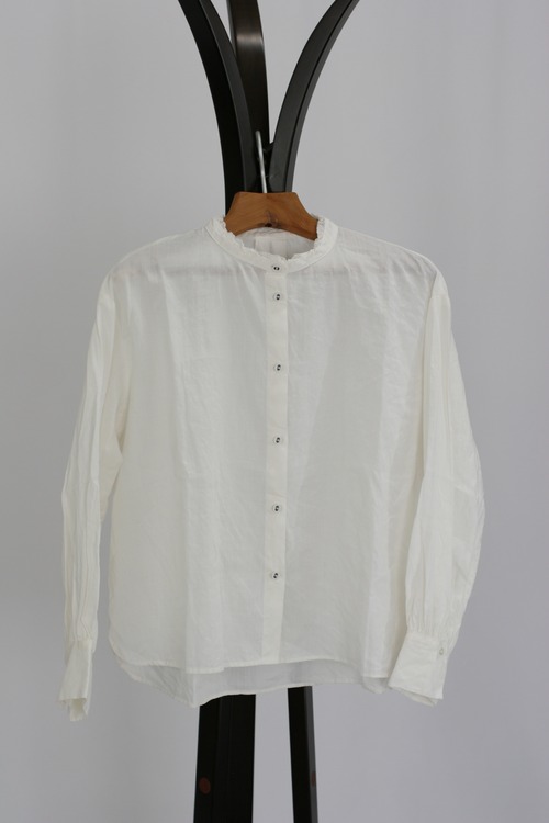 【Gauze#】 TINY FRILL COLLAR BLOUSE / WHITE・BLACK（G1095）