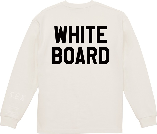 WHITE BOARD　スウェット L/S TEE　white/black