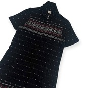 adabat アダバット ボーダー 半袖 ワンピース 36/ブラック レディース ゴルフ