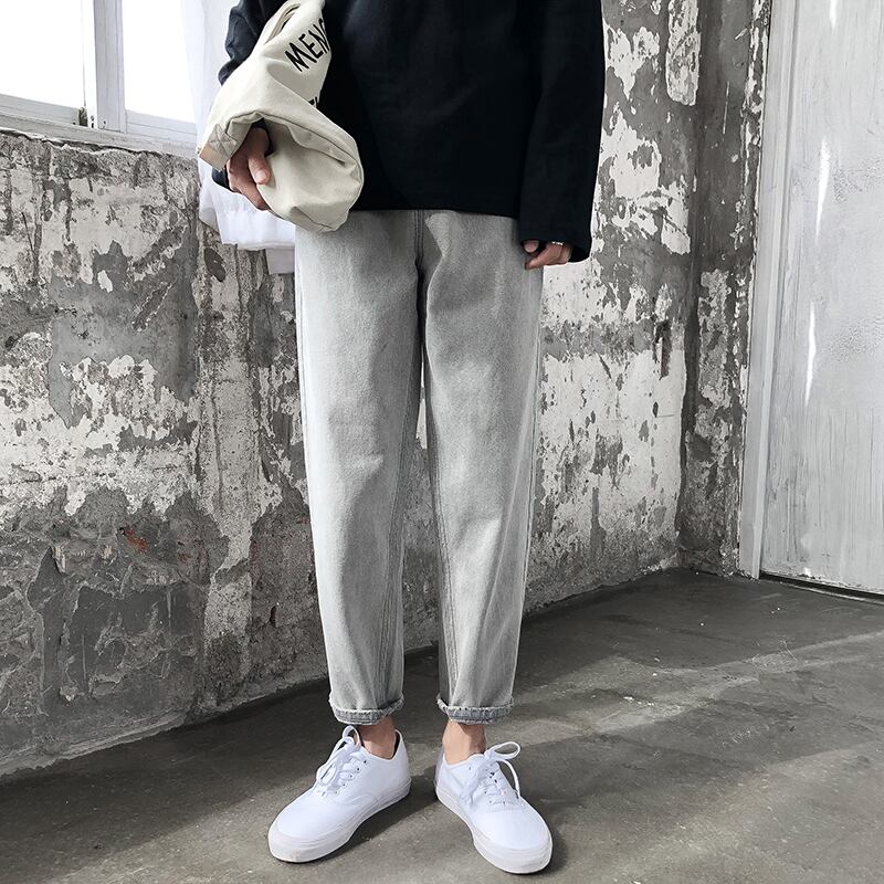 全2色 デニム パンツ ストレート カジュアル 無地 おしゃれ