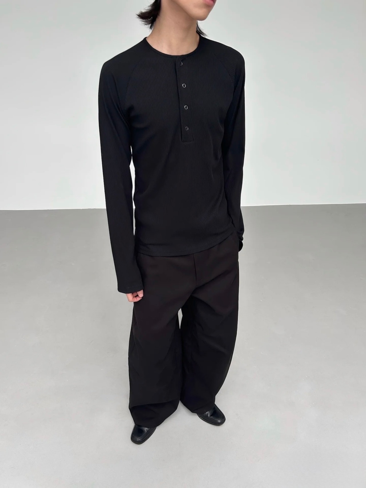 Yausye Striped Textured Henley T-shirt