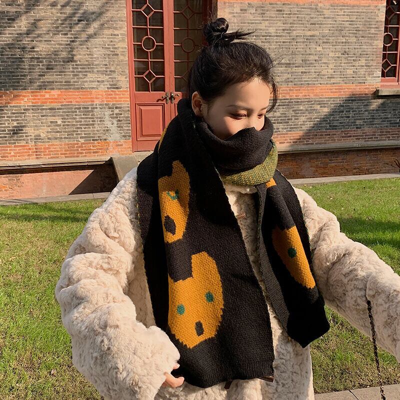 スカーフ ウィンターニットウール 大人ガーリー スウィート キュート カジュアル 冬物 ブラック・アイド・ピーズ54578121146