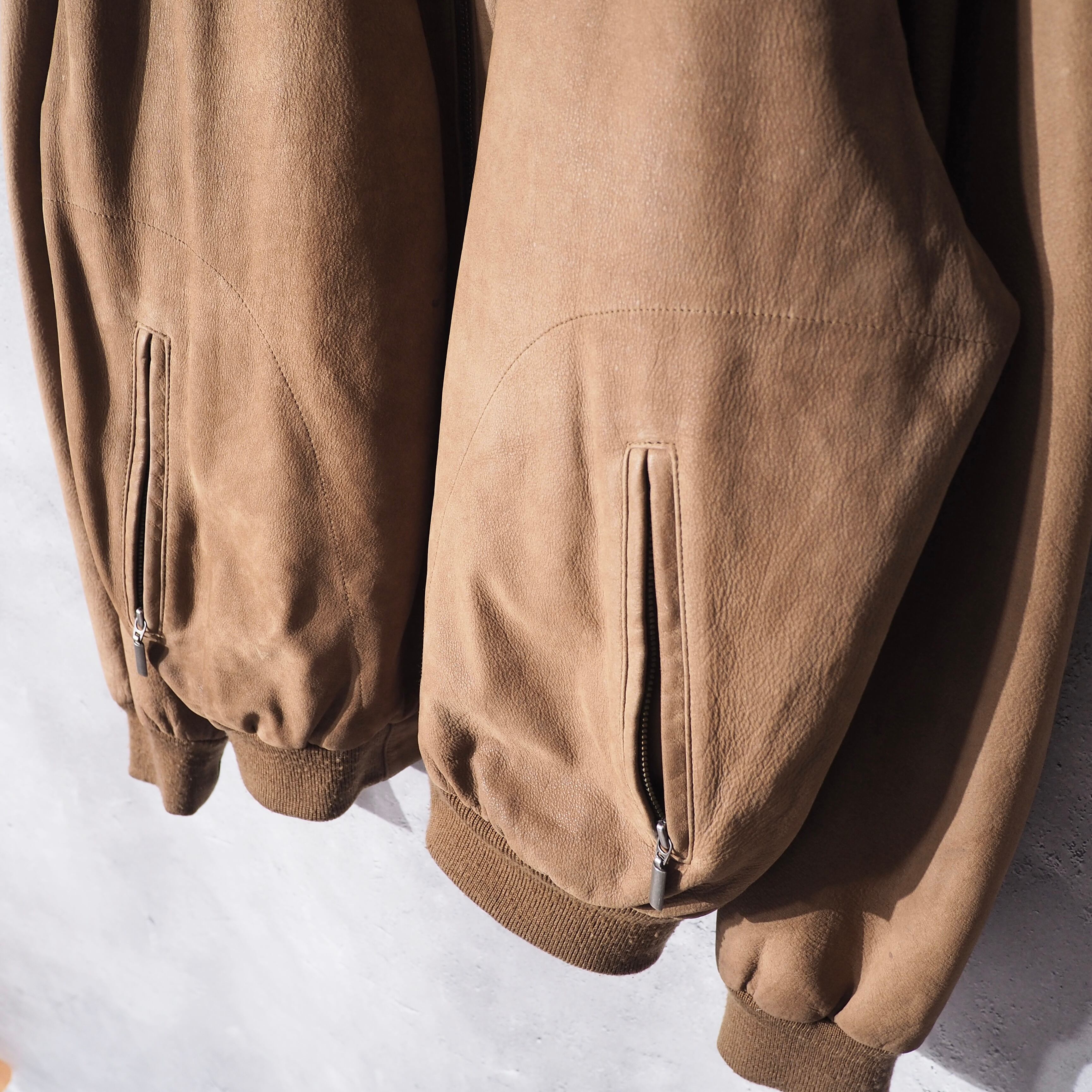 ” West Bury ” ” Cowhide nubuck leather ” Driver's full zip jacket