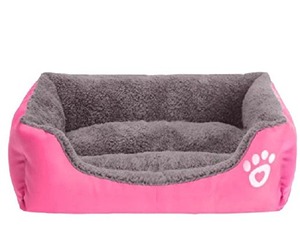 【人気】洗える ペット用 ベッド 簡易 撥水 加工 犬 猫 秋 冬 小型犬 中型犬 カラフル ４カラー ３サイズ ふわふわ もこもこ あったか ワンちゃんネコちゃん大喜び♪（Ｓ／ピンク）