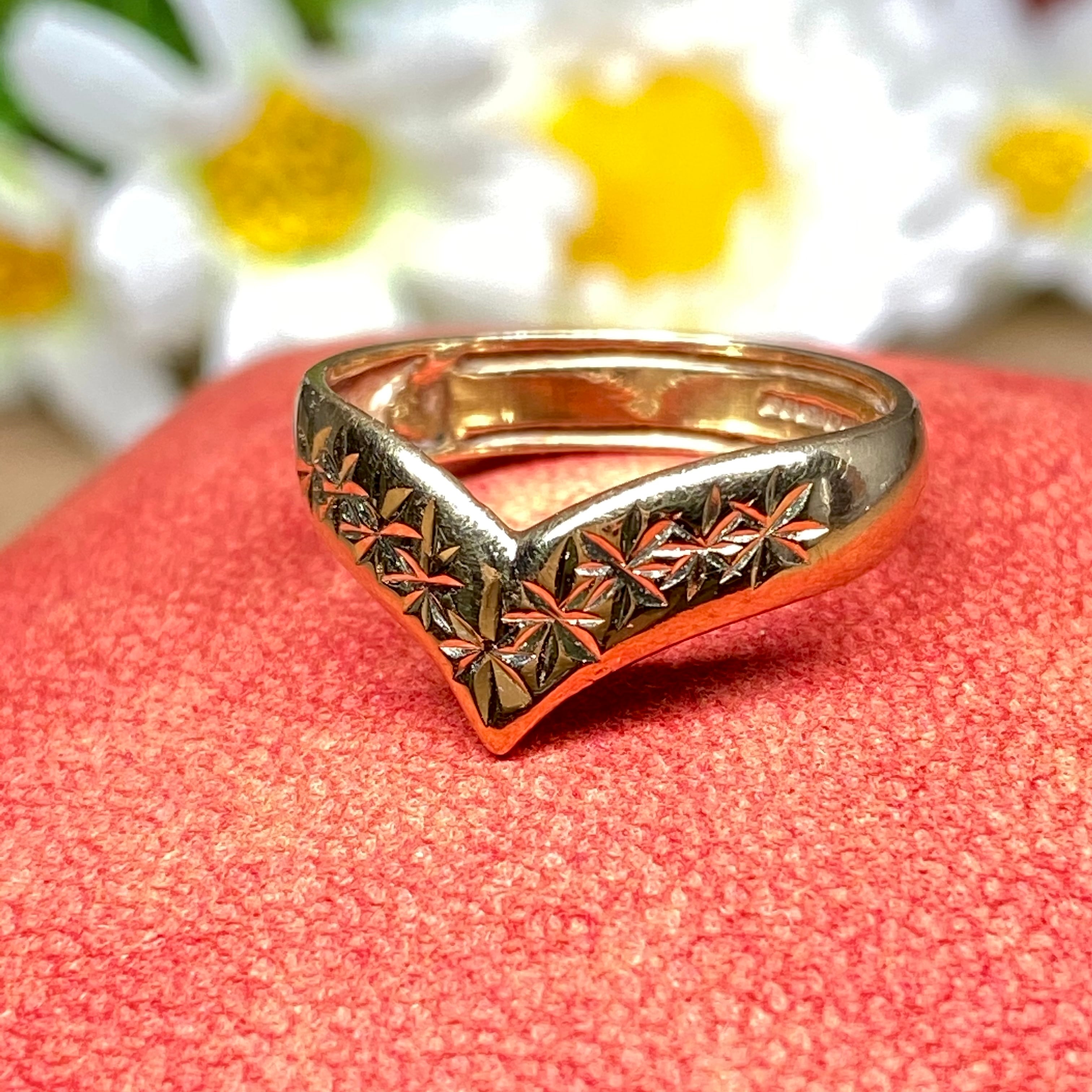 イギリス ヴィンテージウィッシュボーンリング♪オクタグラム?八芒星