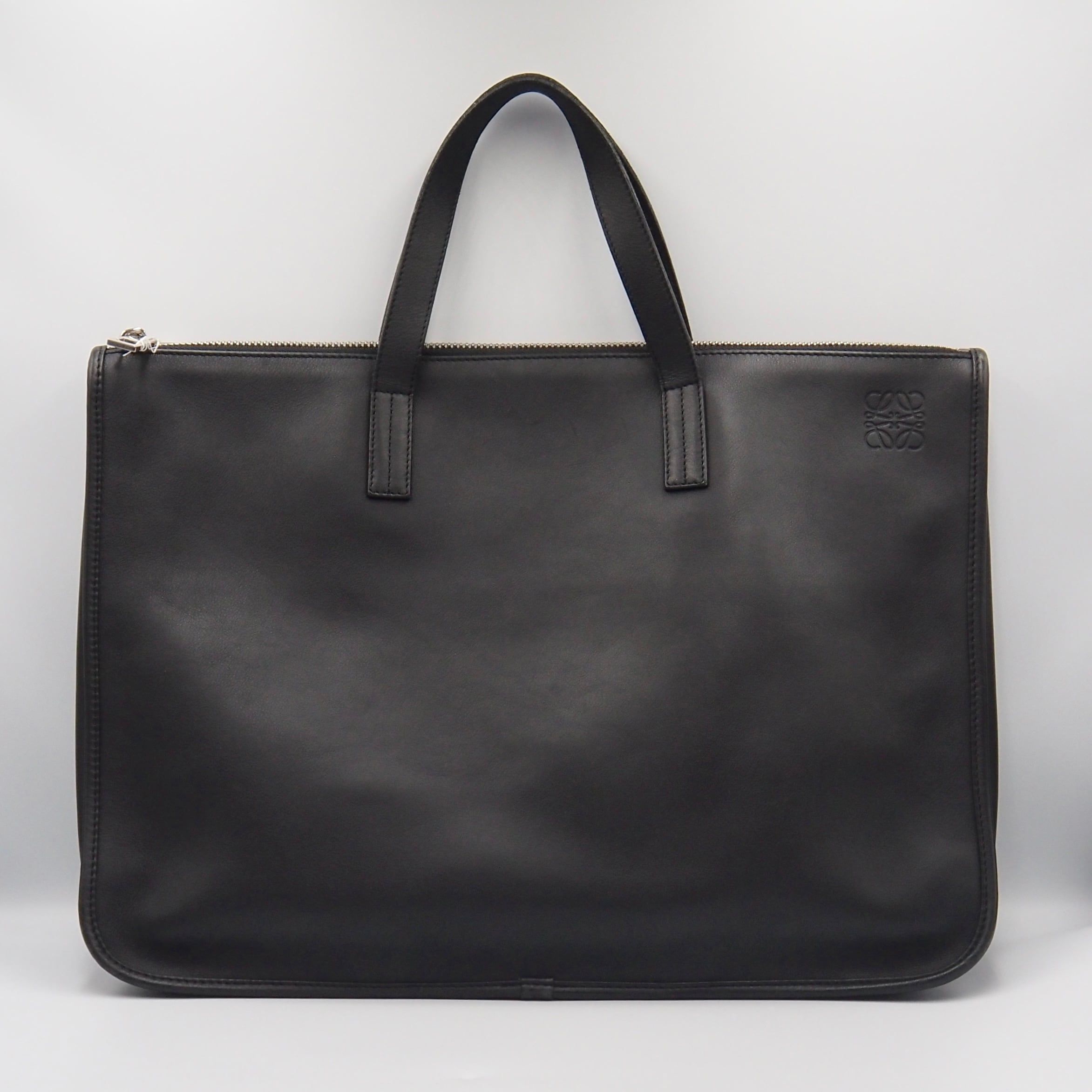 LOEWE ブリーフケース ハンドバッグ レザー ブラック ロエベ 付属品付き