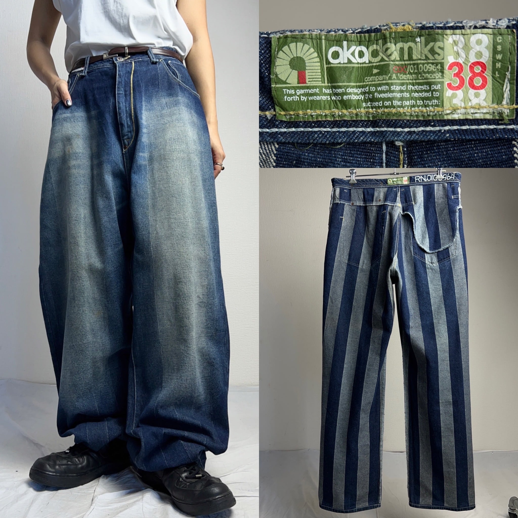 “akademiks” DENIM PANTS W38 アカデミクス ワイドデニムパンツ【0801A03】【送料無料】