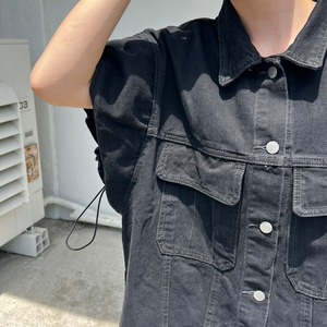 short sleeve denim jacket_LN01136