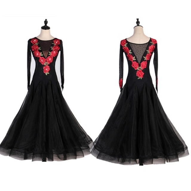 ローズエンブロイダリー・ブラックドレス ds0987