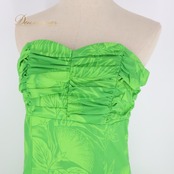 フラダンス 衣装 CC Fashions CCファッション ワンピース ドレス グリーン系 ハワイ製 ワントーン チューブトップ フリル 花柄 かわいい 華やか 鮮やか 明るい 緑 ハワイアン アロハ ハワイアンプリント フラ ダンス レッスン 練習