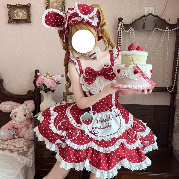 ゆめかわ♡全5カラー 種類が選べる♪いちごJSKワンピース wanpi64