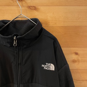 【THE NORTH FACE】デナリジャケット フリースジャケット ワンポイントロゴ 刺繍ロゴ ハーフドーム ジップアップ フルジップ 黒 L ノースフェイス US古着