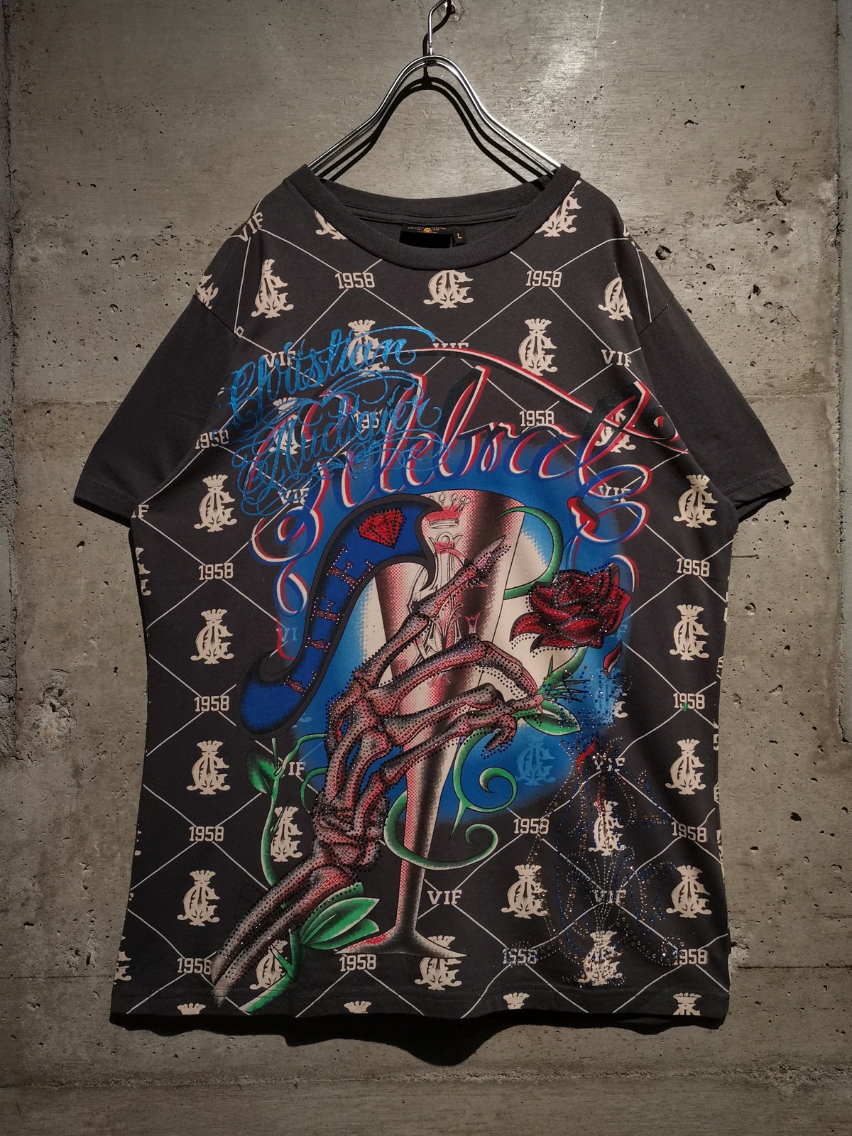 Caka】“Christian Audigier” Monogram × Tatoo Design S/S T-Shirt 