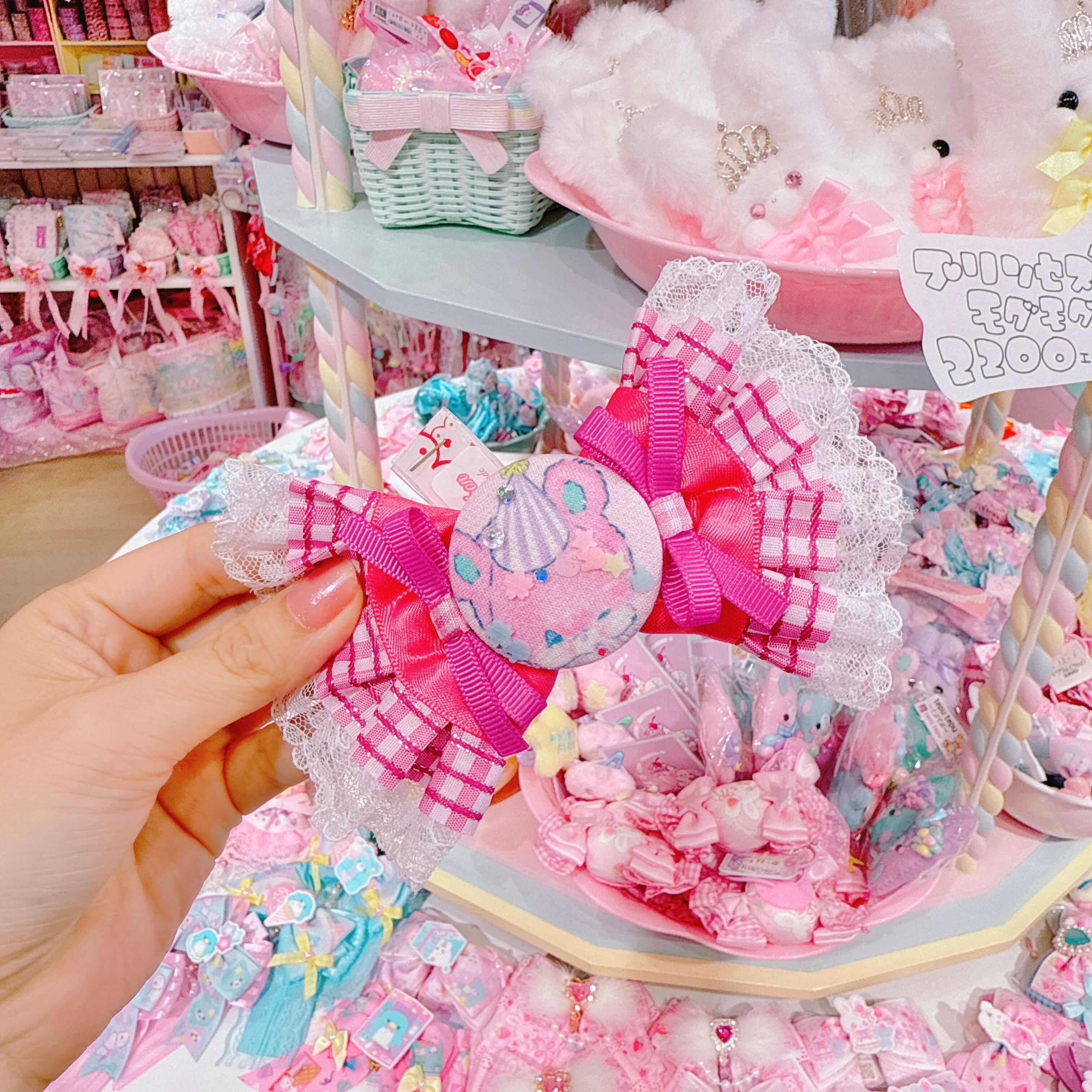 【R14】50-11くるみキャンディリボンヘアクリップ（ポニータイプ）