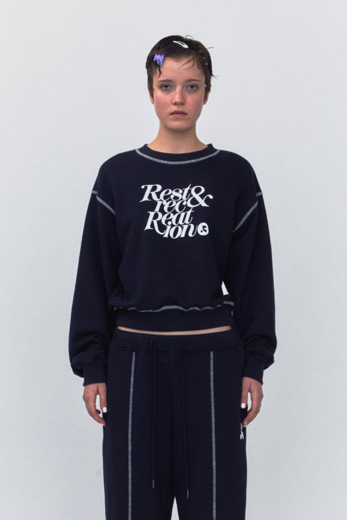 rest & recreation] RR COLORATION SWEATSHIRT - NAVY 正規韓国