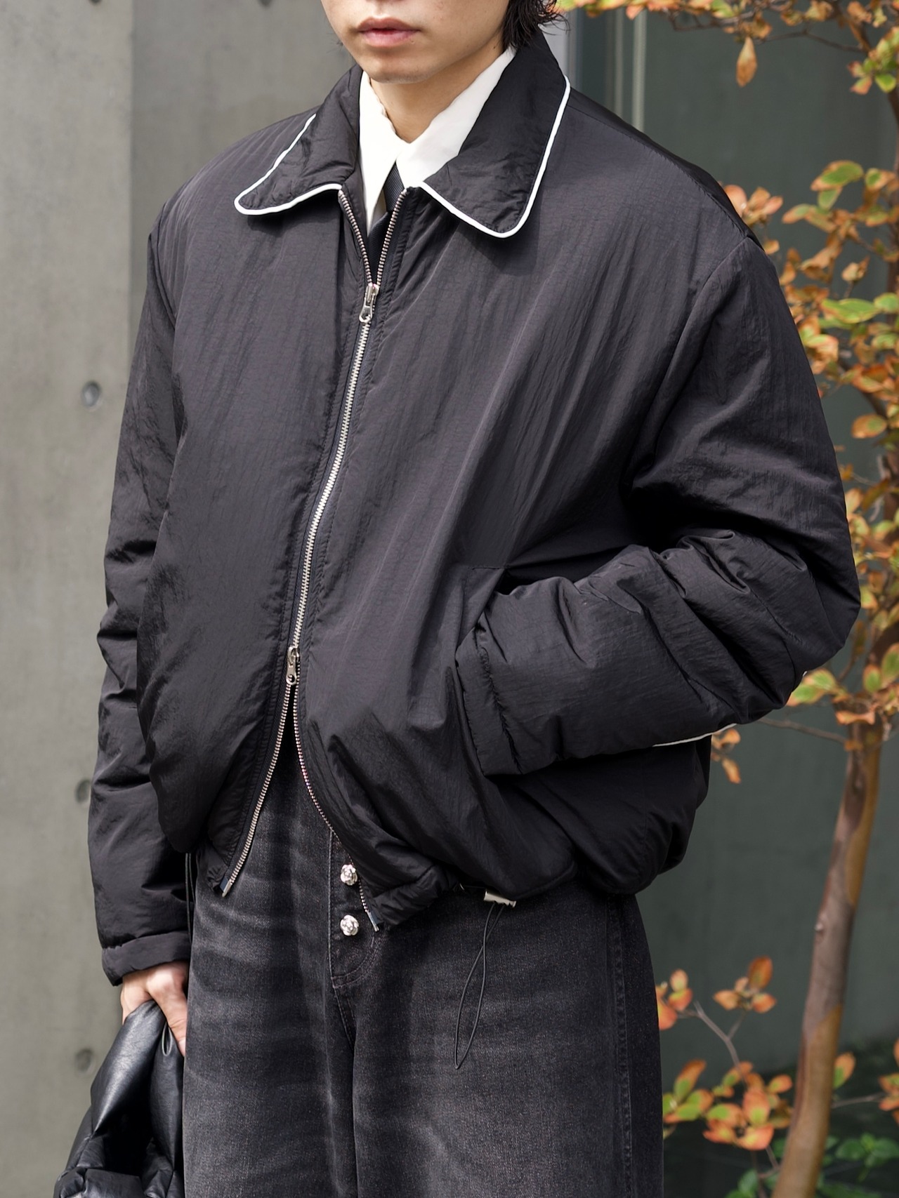 double zip piping bomber jacket | Hype