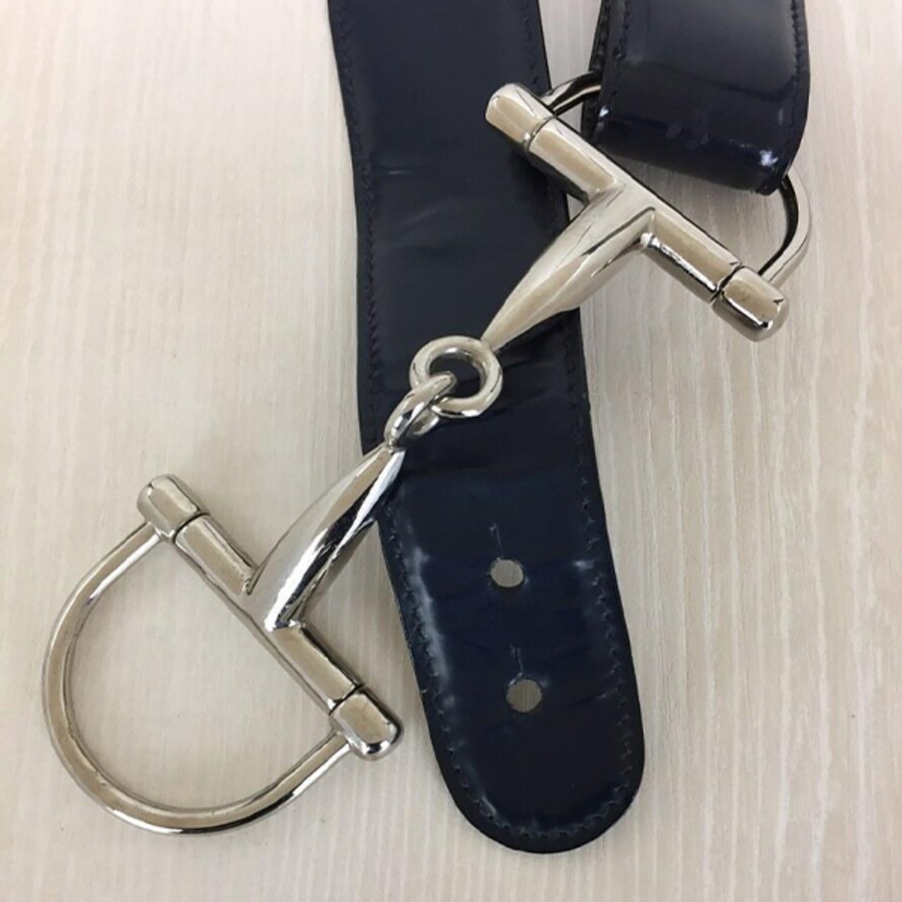 GUCCI(グッチ)ブラックレザーベルト/ブラック