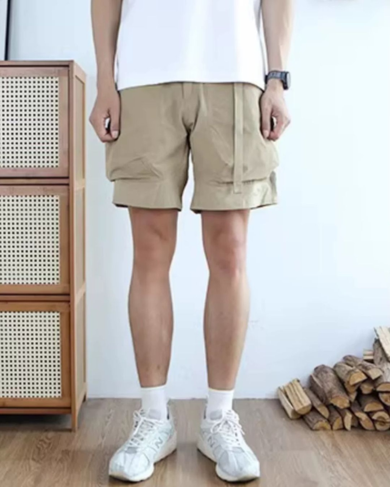 ベルト付きジップカーゴショートパンツ S0514