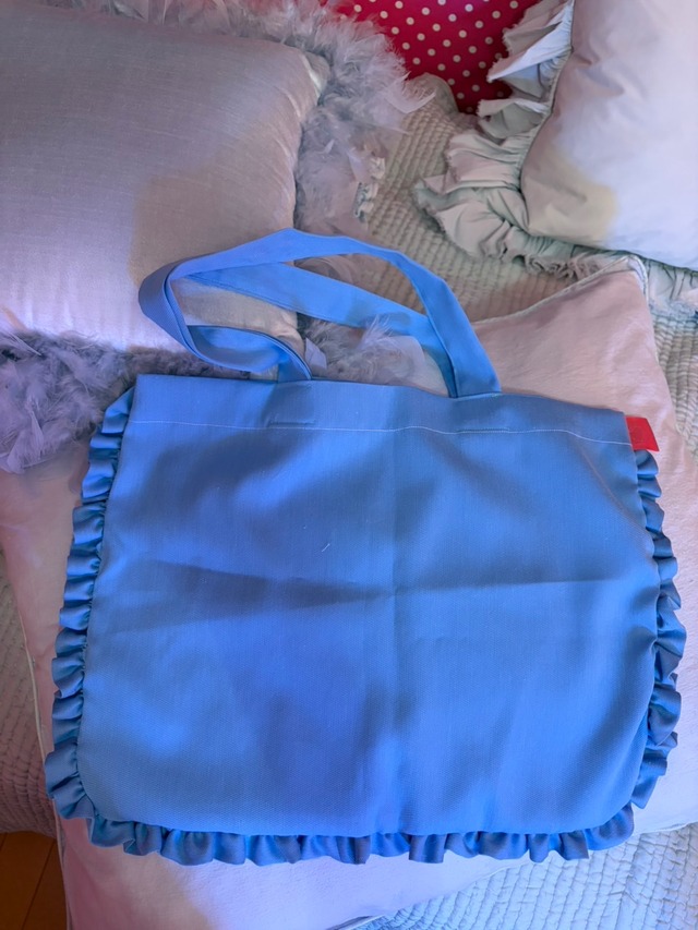 ブルーのスペシャルオリジナルエコ Bag　フリル付(260805)