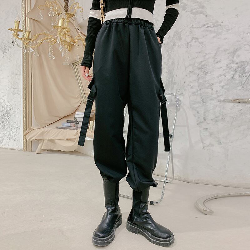 プラスサイズのオーバーオール女性の脂肪2020秋新しいルーズクロッチ太もも太もも薄いカジュアルワイドレッグパンツトレンド ミックスインファッション92640364408