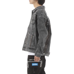 SALE【HIPANDA ハイパンダ】メンズ デニムジャケット MEN'S BACK EMBROIDERY DENIM JACKET / BLUE・BLACK・WHITE