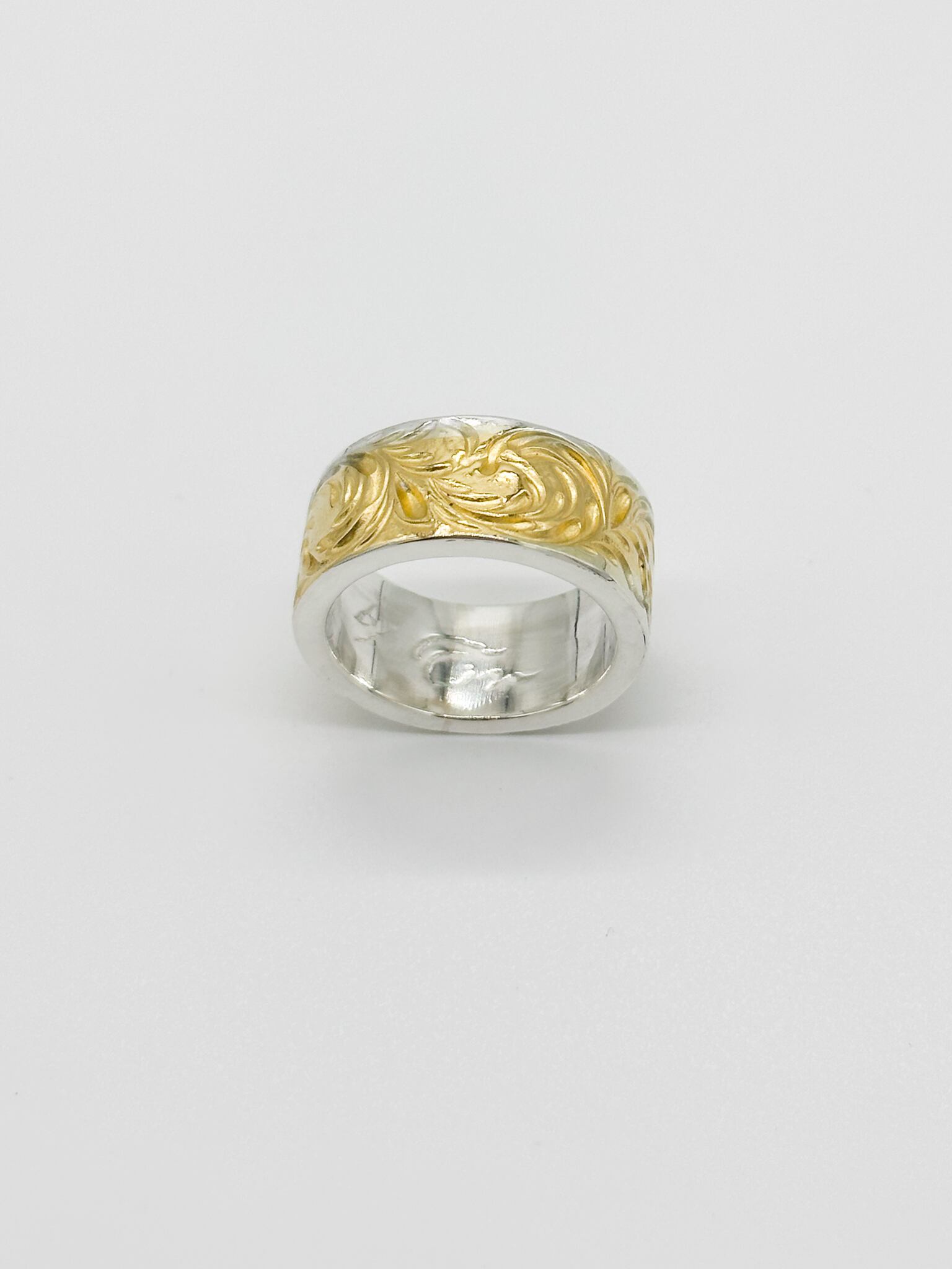 スタジオ　Studio T&Y 内側唐草　リング　指輪 STUDIO T&Y - KARAKUSA Ring L with Turquoise 6*8 (SILVER