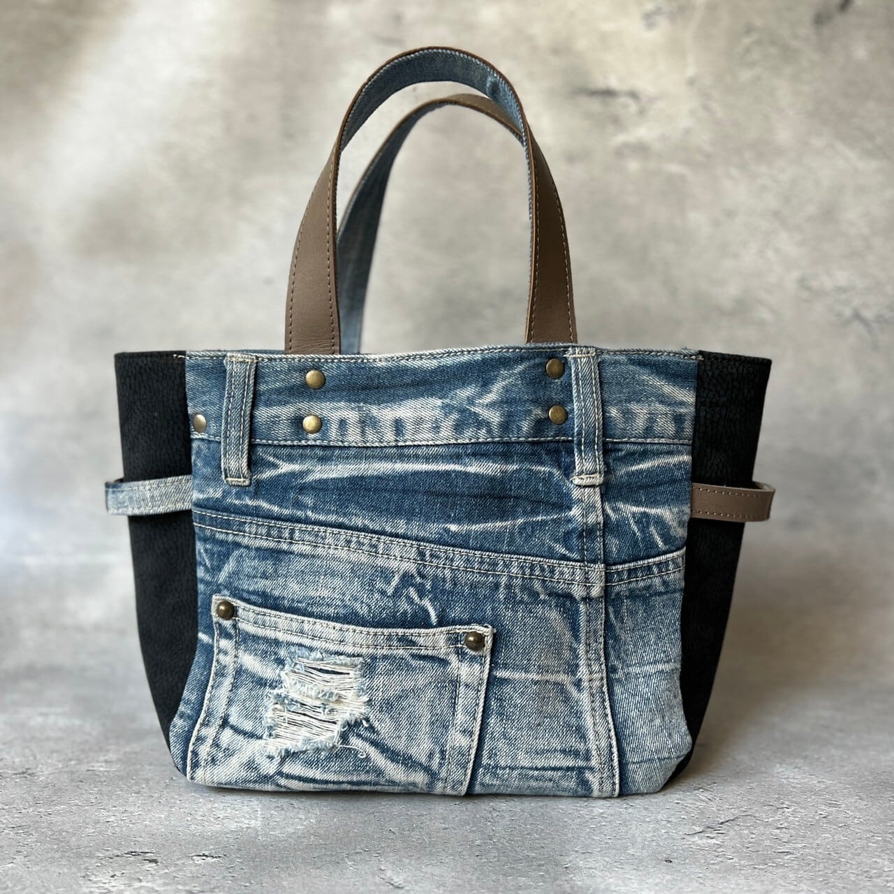デニムリメイクバッグ＊Chez Denim シェデニム Sサイズ | 革工房futuro 