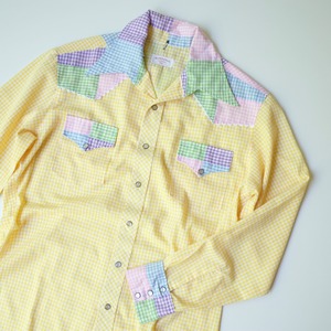 Gingham checked western shirt