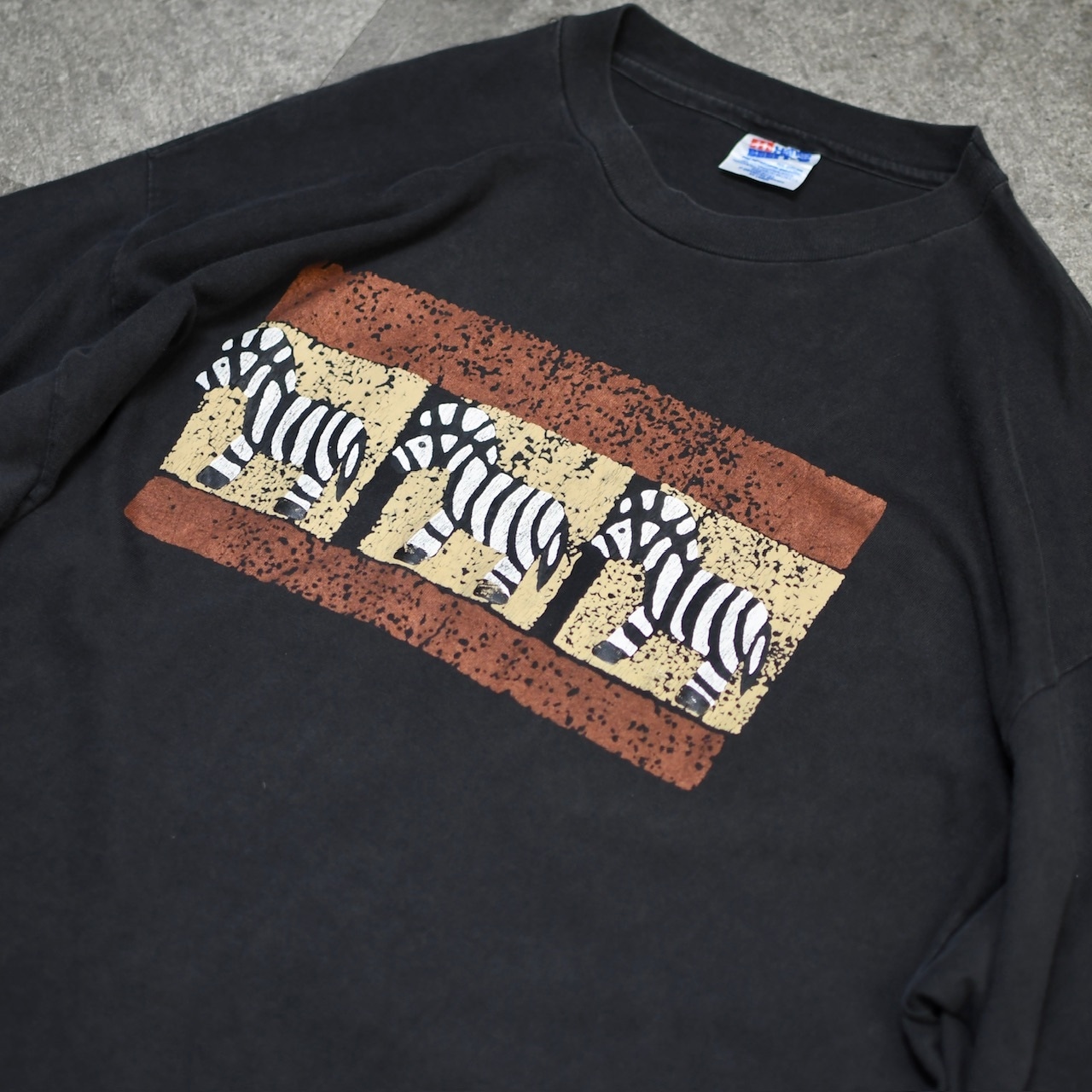 90's zebra zebra zebra print tee