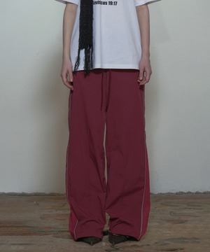 [SCULPTOR] Mesh Nylon Track Pants Berry