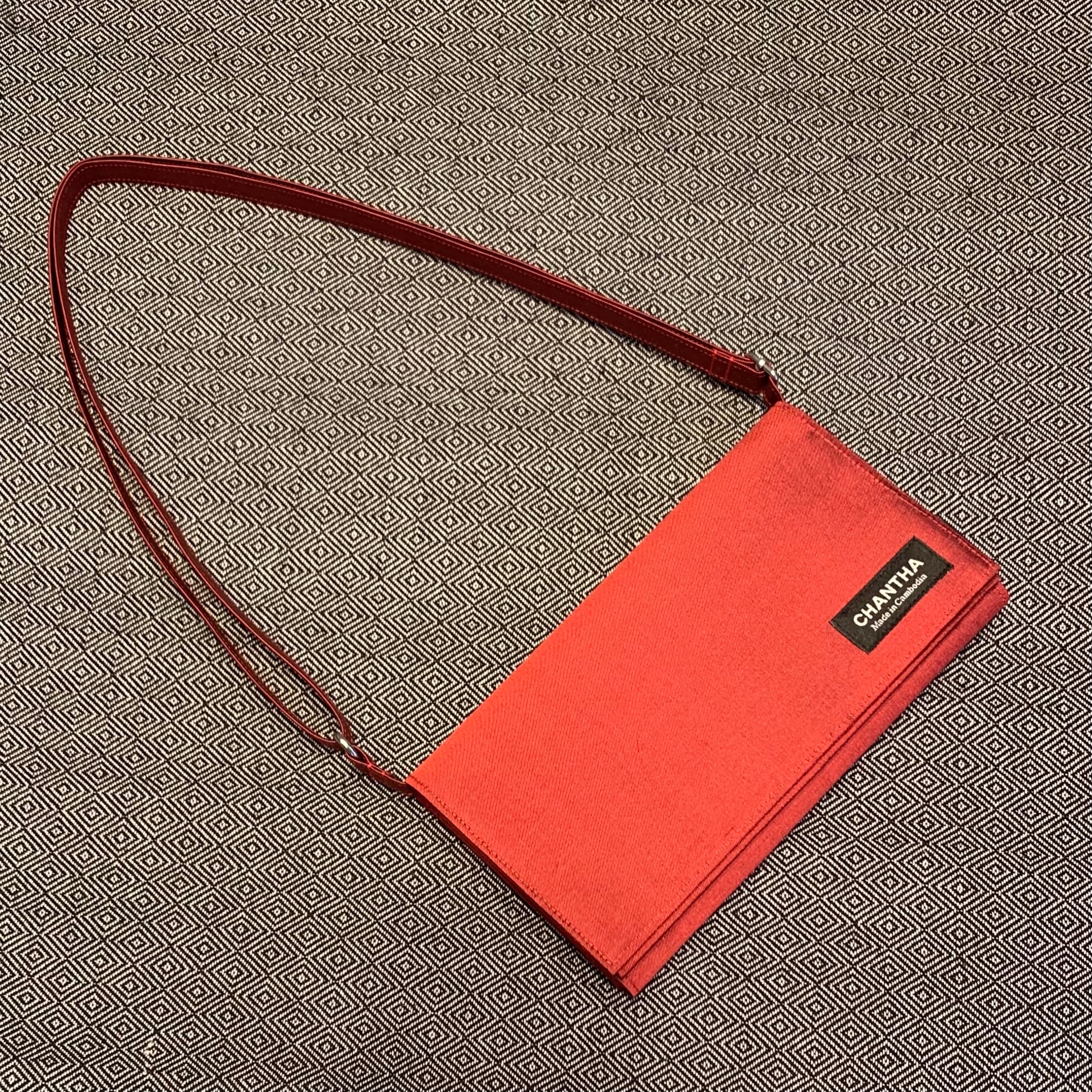 【限定3個】シルク財布 軽い財布 ショルダー財布 レッド 春ファッション