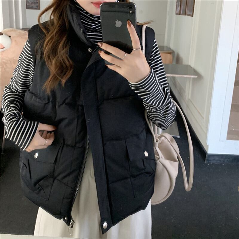 オータムウィンターレッドジャケット ノースリーブ コットン 秋物 冬物 1号婦人79495299917