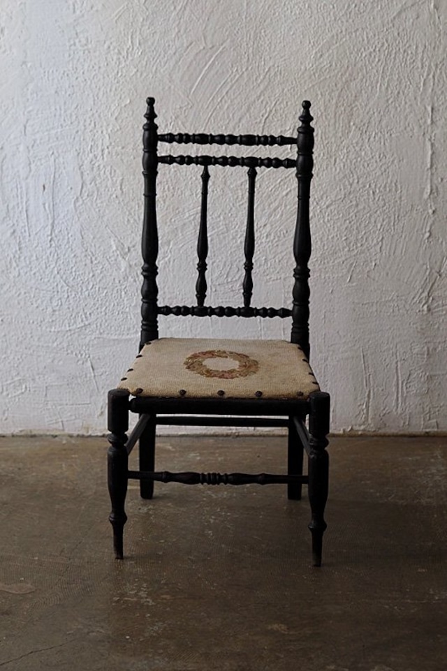 ステッチ座面 ドールチェア-antique doll chair