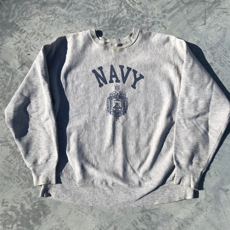 チャンピオン NAVY リバースウィーブ スウェット 90s 染み込み　プリント