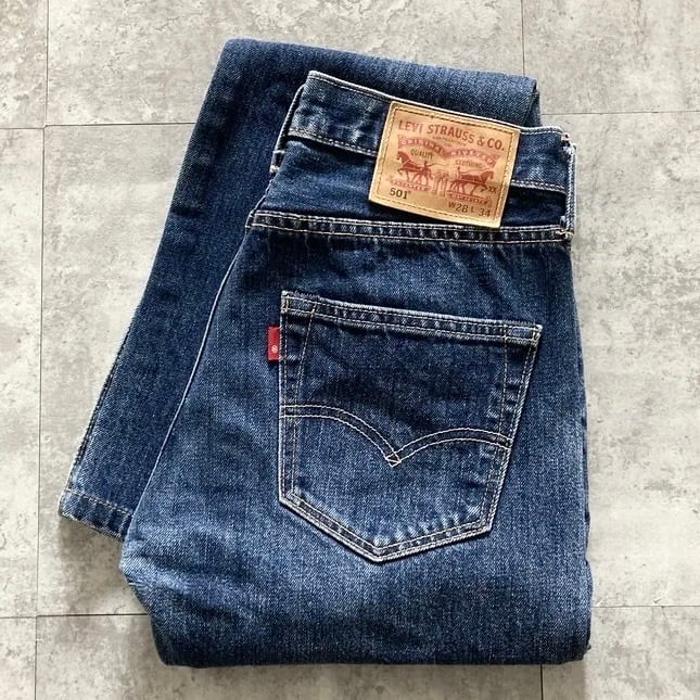 W32 L34】00s Levis 501 リーバイス 07年製 ボタンフライ 縦落ち ヒゲ