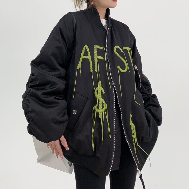 ジップアップ オーバーサイズ ヒップ丈 ブルゾン L00330