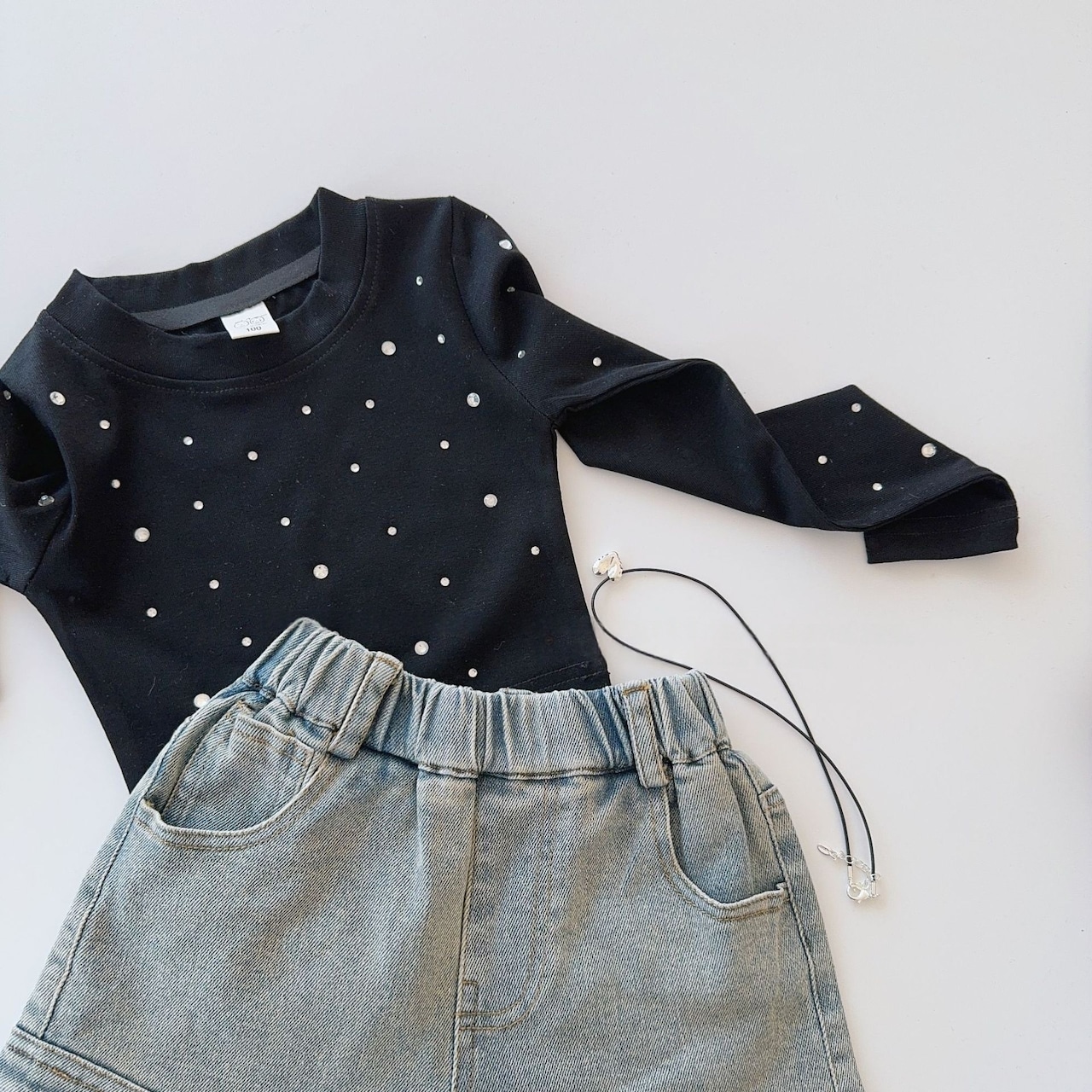 春キラキラ丸首Tシャツ