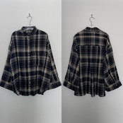 【予約:9月末入荷予定】フランネルbigカフスオーバーSH/ブラック