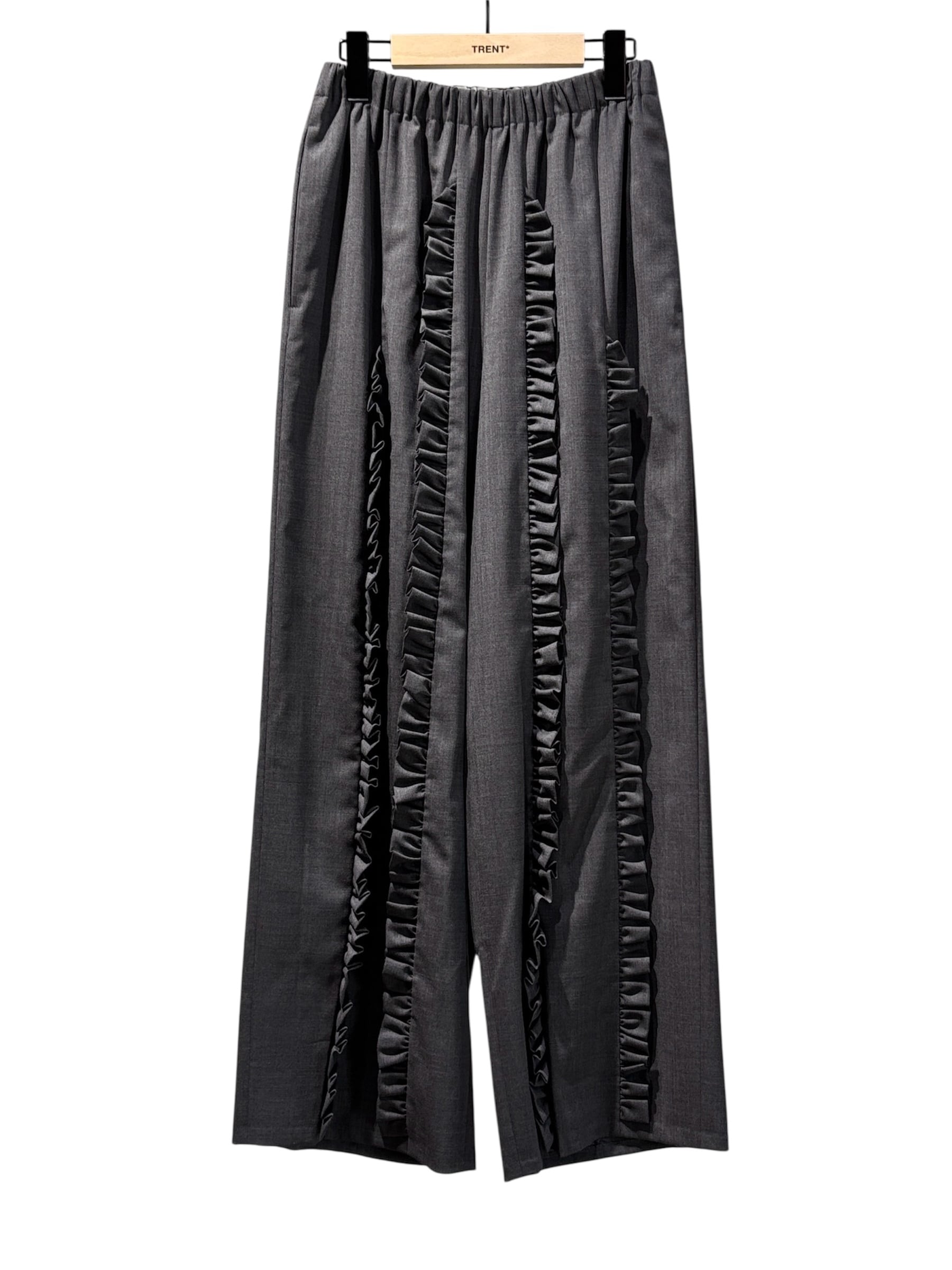 ENFOLD ブラック FRILL TROUSERS フリルトラウザー 黒 26SS】ENFOLD エンフォルド / フリルパンツ / FRILL TROUSERS | TRENT